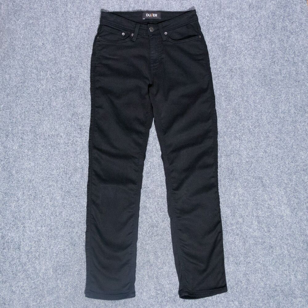 DU/ER Duer Jeans Black Performance Slim Straight Stretch Denim Men's 28x29